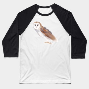 Barn Owl Watercolor Baseball T-Shirt